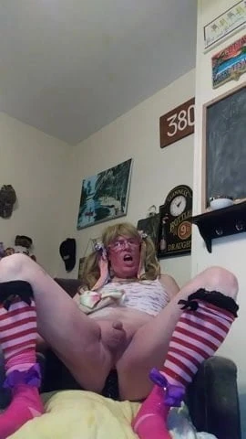 Riding my bumpy dildo