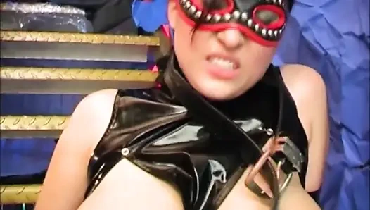 Hot brunette with big boobs takes a nice cock