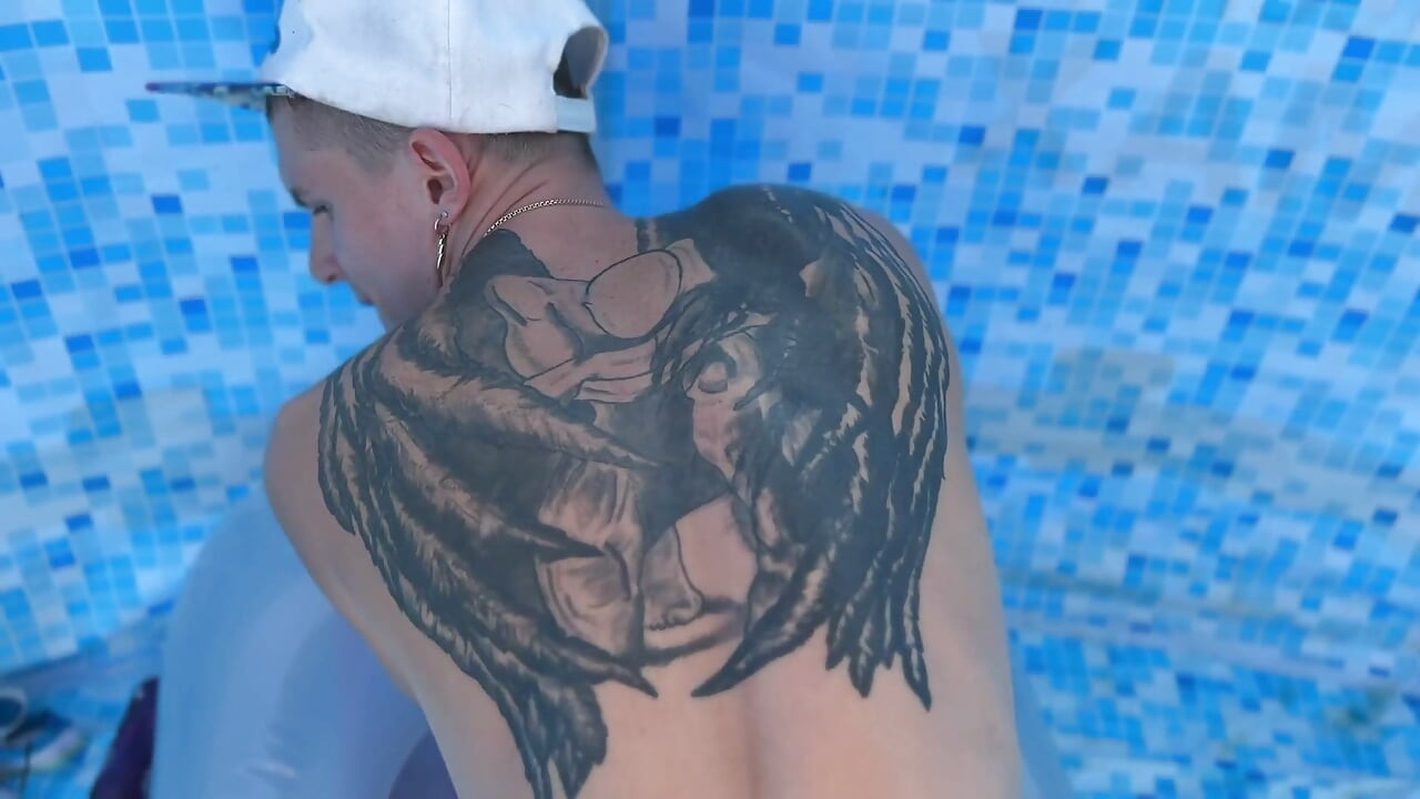 A Man Fucks a Young Cleaner in the Pool and Cums in the Ass
