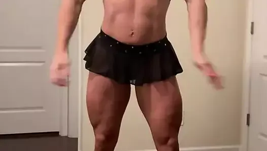 Short Skirt Muscle Posing