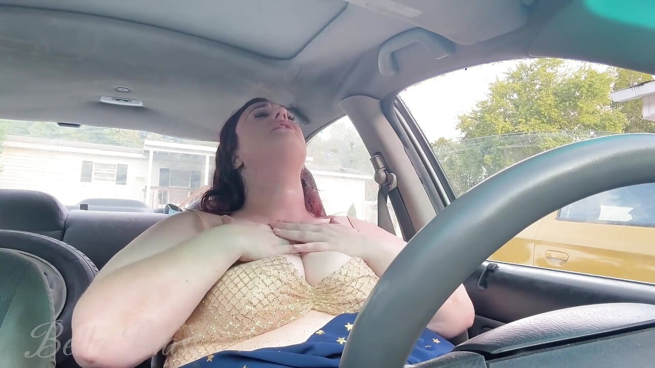 Hot Summer Cranking Struggle Bare & Sweaty in the Drivers Seat