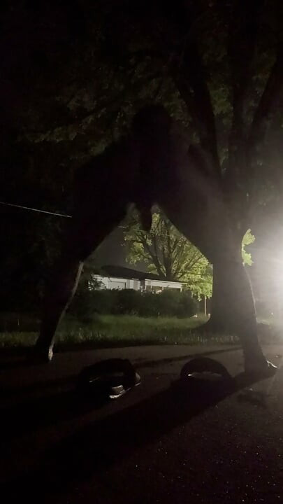 Fooling Around At Night Outside On The Sidewalk Fully Naked Part 4