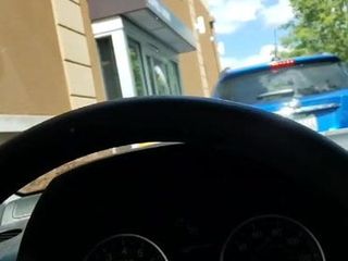 Jerking off in the Dunkin Donuts drive thru