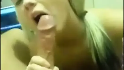 This slut loves taking cock in her mouth