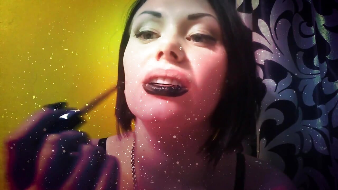 Witch with black lips french kissing with you & riding you