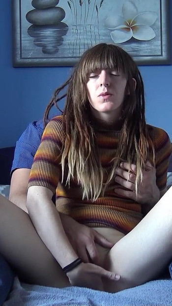 Thrilling moment from "German Small Dreadlocks Girl Nicky Foxx get intense real Orgasm by Neighbour"