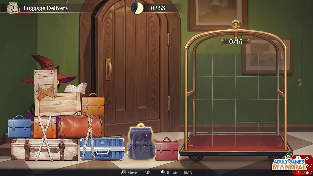 گیم پلی داستان های هتل قسمت ۳ - کمک به نیکی در مرتب کردن چمدان ها و حمام کردن گریسلدا شکارچی