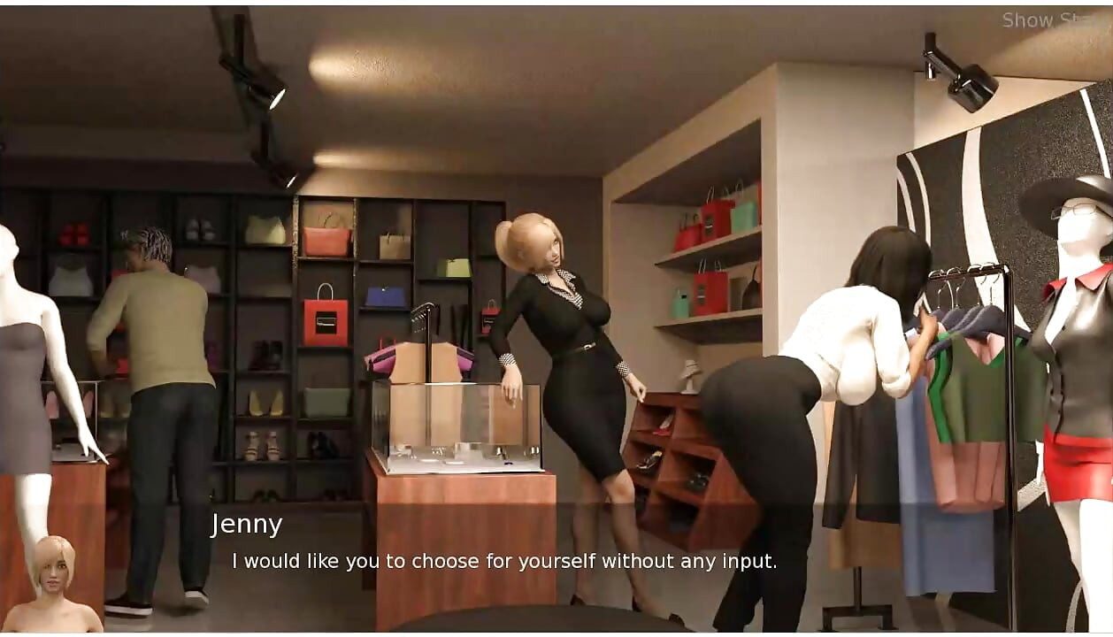 Project hotwife - gameplay -  husband fucks wife in doggy style and cum in tits and her body