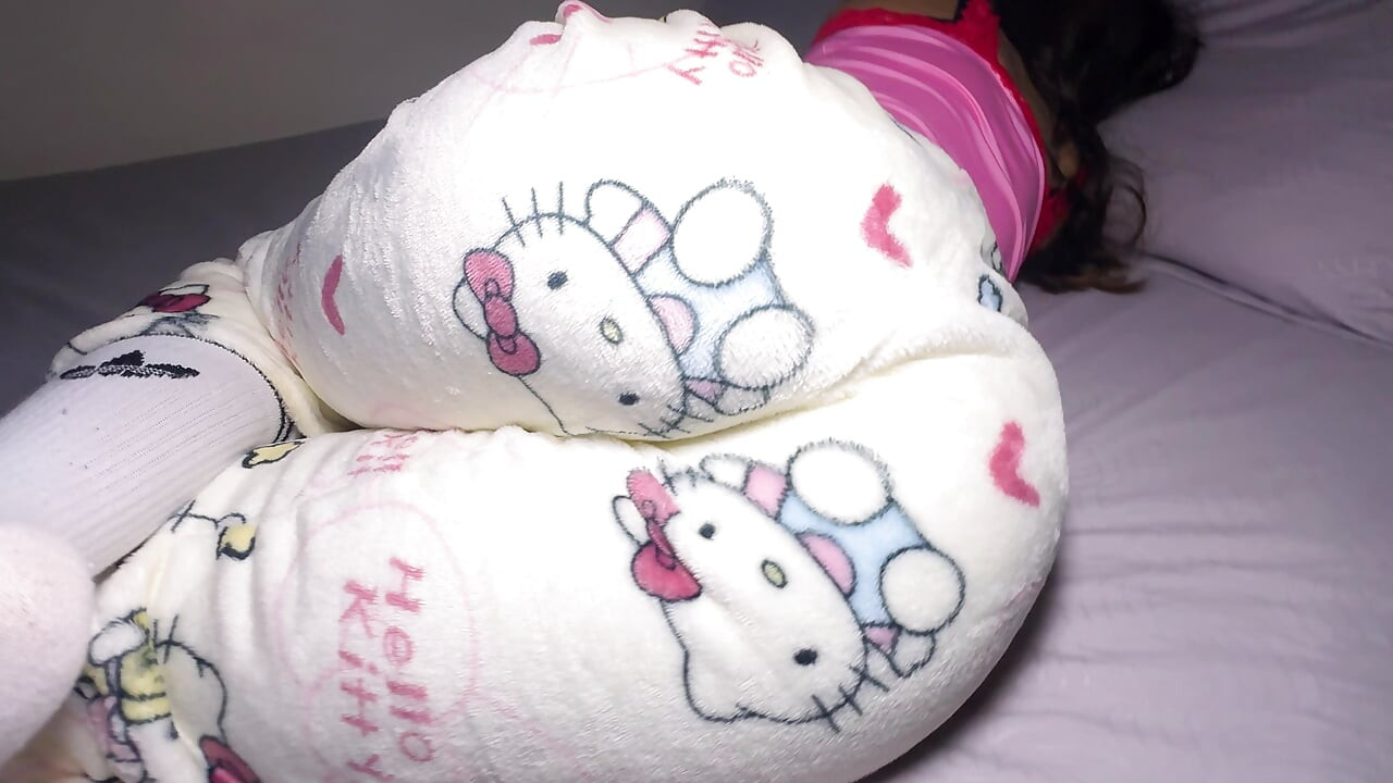 My new stepdaughter in tight pajamas always leaves her bedroom door open