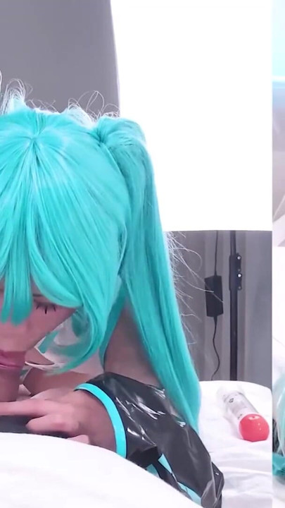 Hatsune miku bikini kostümlü sikiş, sakso kovboy kız hentai transeksüel Asyalı kadın trans p2 | Klip 2