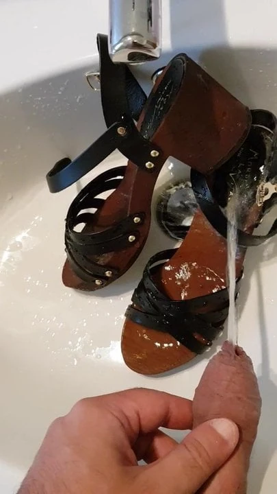 Pissed on her cocksucker sandals