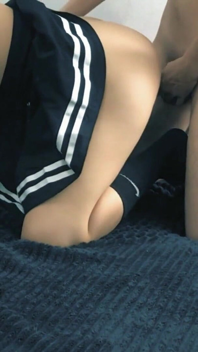 I couldn't resist my slutty stepsister in a schoolgirl skirt and black stockings | Clip 1