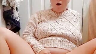 I fucked myself for my 69f mistress as she demanded in her sweater till I came