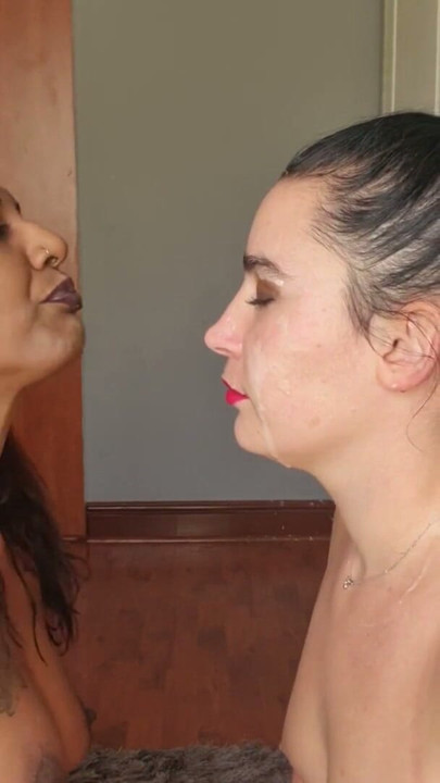 Desi slut repeatedly spitting on white whore's face | Clip 1