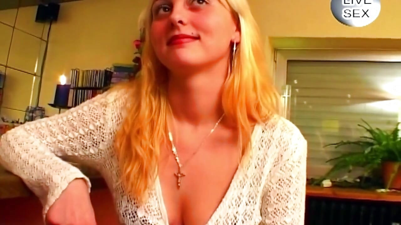 Busty Blonde Gives Sloppy Blowjob with Drool