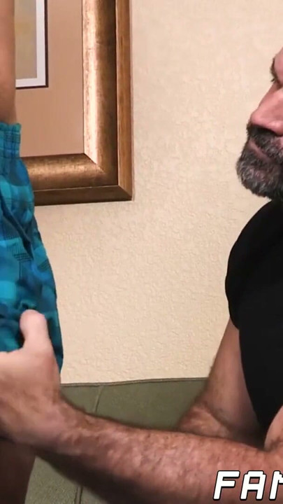 Hard cumming stepson tries out clothes before bareback | Clip 1