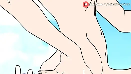 Nami verschlingt Nico Robins Schwanz