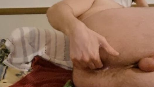 Hairy Turkishhole gets fucked by cucumber hard