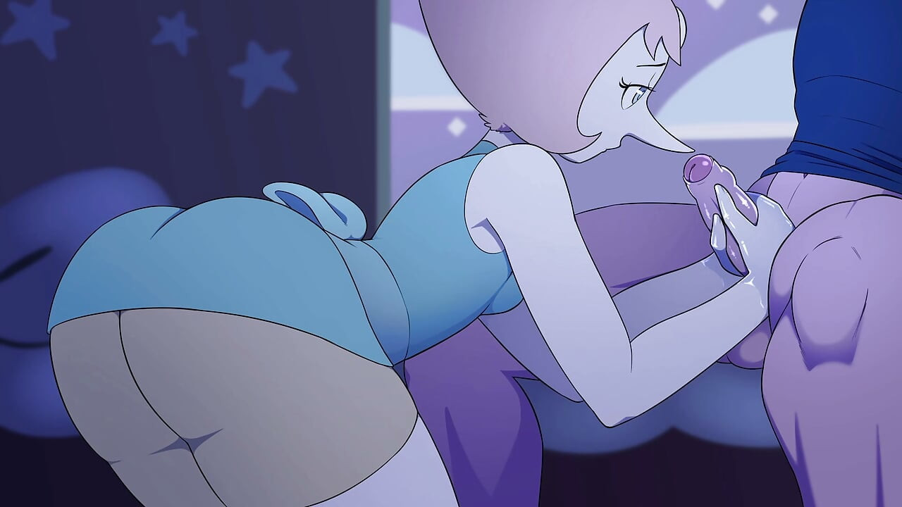 Pearl ayudándome a correrme con una paja - Gem Blast parte 4