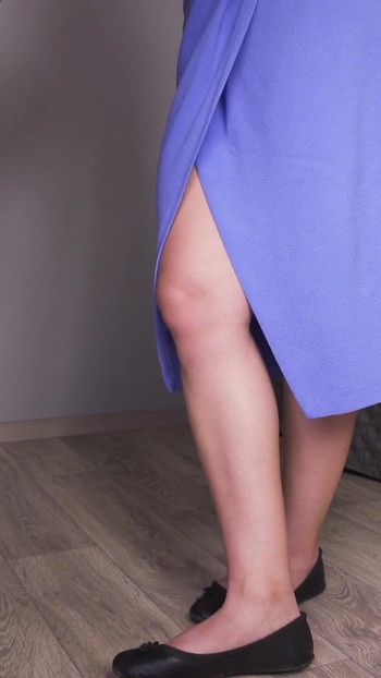 Iconic moment from "Milf Legs Fetish In Slit Skirt"