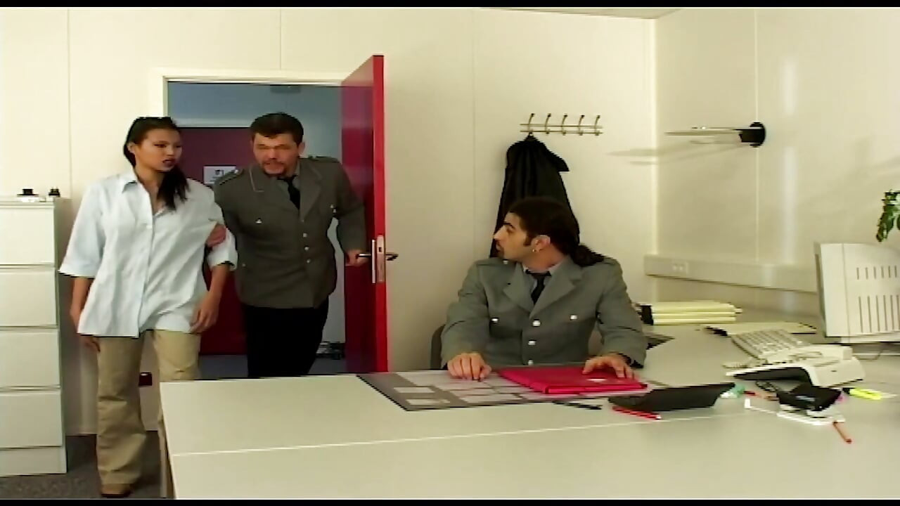Hot Asian gets her horny pussy drilled by boss's massive dick