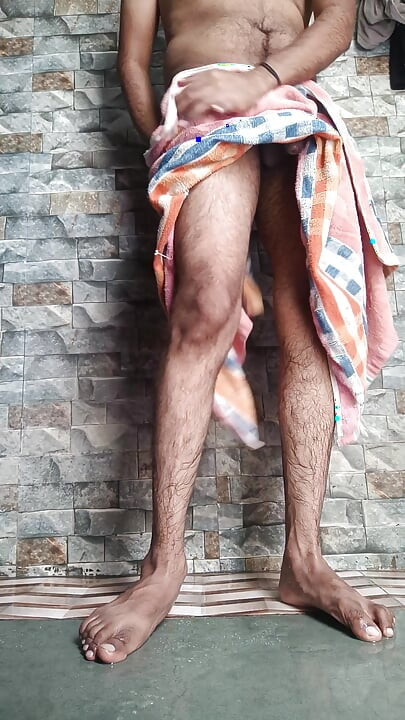 A boy remove pubic hair on the bathroom with bathing full video