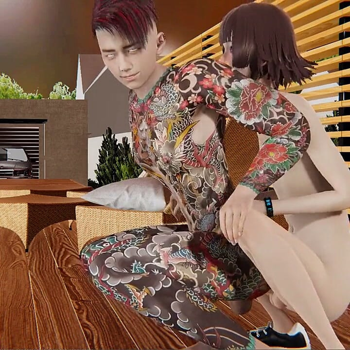 やおい - 全身タトゥー入りの男がトゥインクに犯される