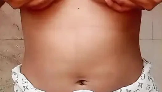 Desi Girl Pressing Her Soft Boobs
