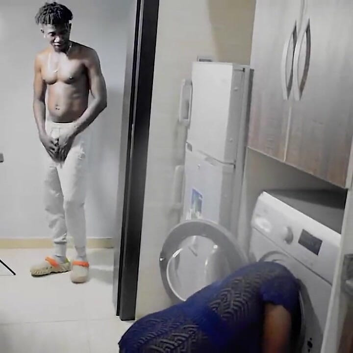 Oga Banging His Maid Hard in the Kitchen While His Wife Was in the Living Room