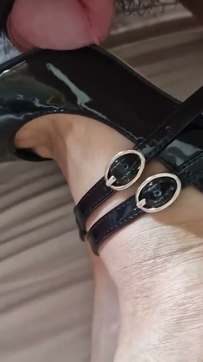 Black double-strap heels have a scandalous little way of getting exactly what she wants, size 36 | Clip 1