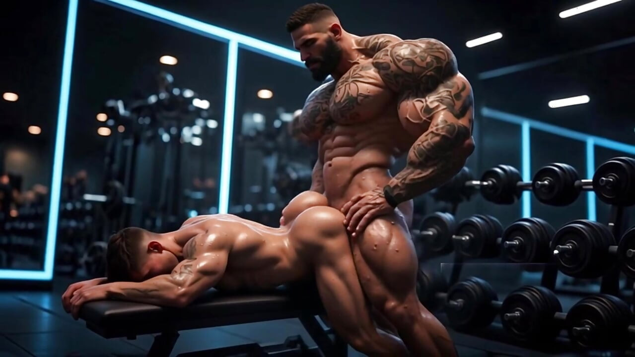 Gay Ass Trainer - Wild Fuck in the Gym with Youngsters