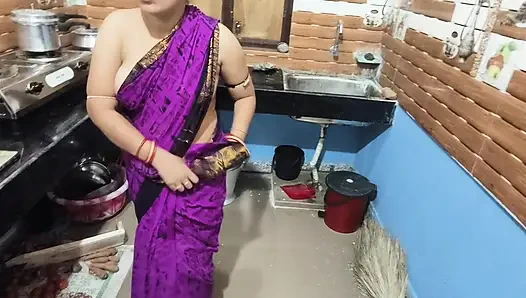 Indian housewife hard-core sex in kitchen room by her husband's friend