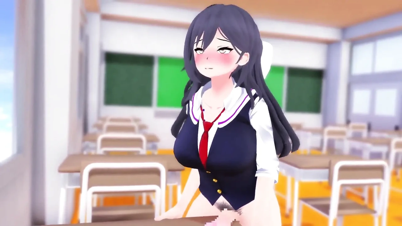Hikari Futa Desk Masturbation, futa Shemale