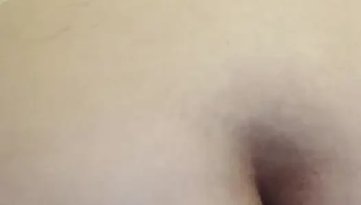 BBW rides a black flapping dildo