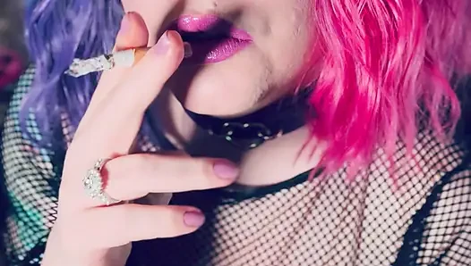 A Pretty In Pink Princess, Tina Snua, Chain Smokes 2 Cigarettes With Match Light Ups - Smoking Smoker