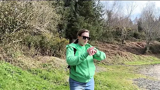 Desperate Outdoor Wetting Jeans on the Public Trail