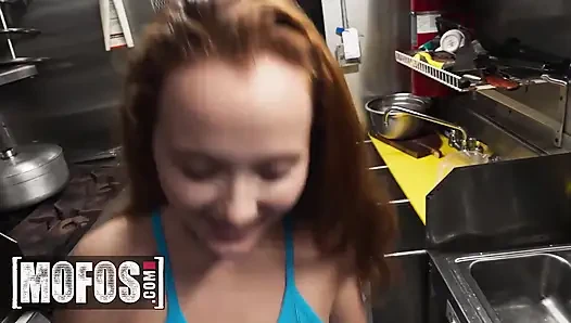 MOFOS - Stacked Teen Red Eviee Cheats On Her Boyfriend With Hung Burrito Truck Worker And Takes A Huge Load On Her Tits