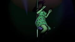 Une nana pulpeuse danse et se déshabille sur scène - porno 3D