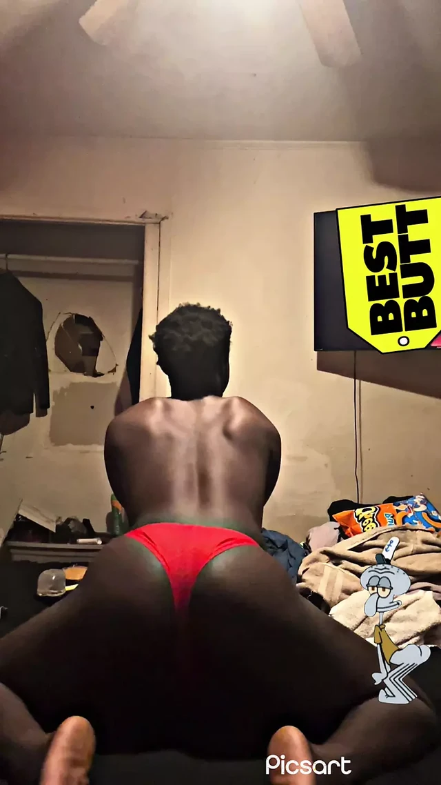 Twerking In My Red Undies While I Feeling All On My Body And Playing With My Big Black Cock