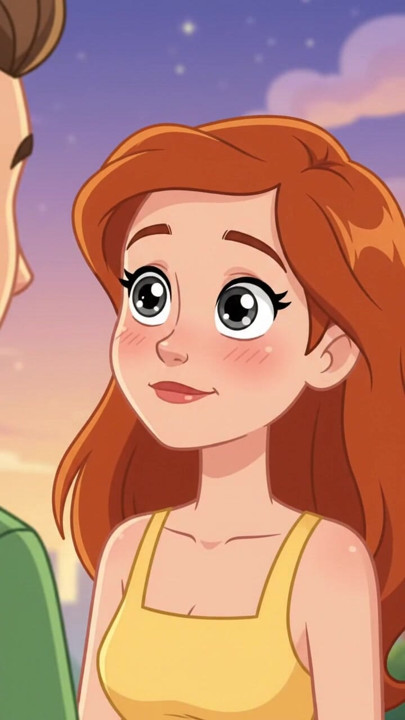 "A sweet 💕 cartoon moment of love"