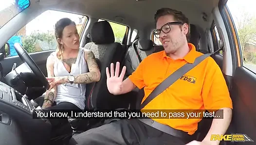 Fake Driving College - Messy Creampie and Deep Throat Blowjob Action
