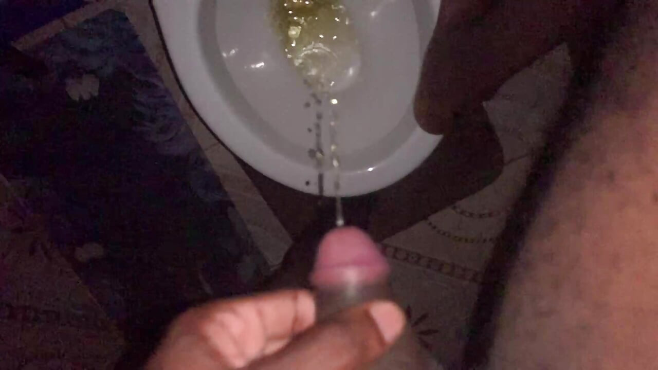 Pissing in Toilet Desperate Male