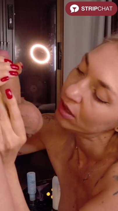 Tattooed Blonde Intense Deepthroat and Handjob Play - MissLMrJ