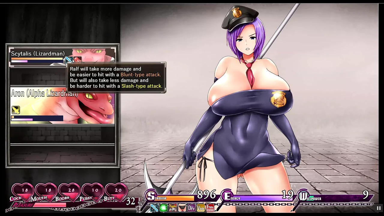 Karryn's Prison Porn Play Hentai game Ep.16 – man obsessed with strip club gets a hot handjob
