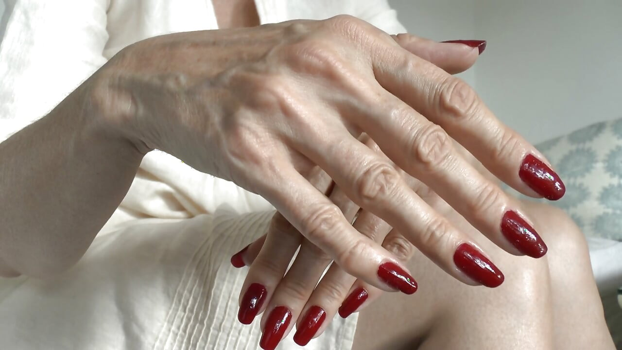 Showing off Beautiful Red Fingernails and Masturbating Inside Your Trousers, Part 2 - Lady Victoria Valente
