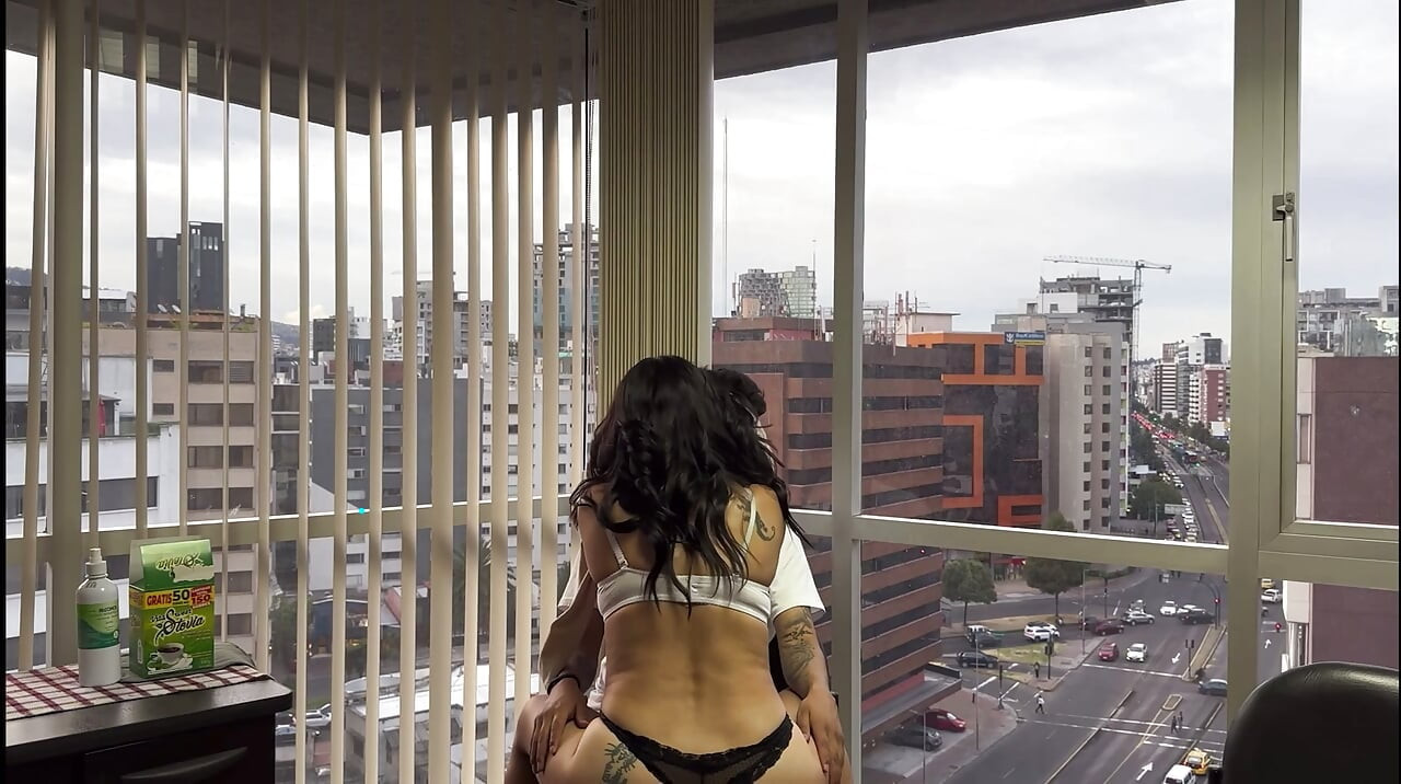 Sexy big ass fucked on desk when boss comes out