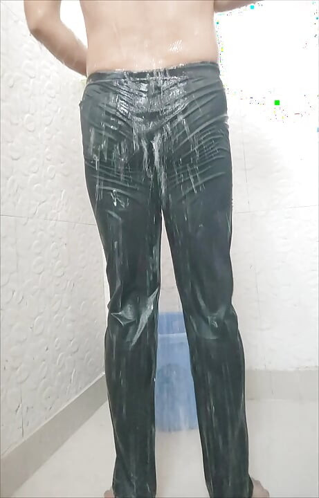 A hard long cock came out of tight pants.
