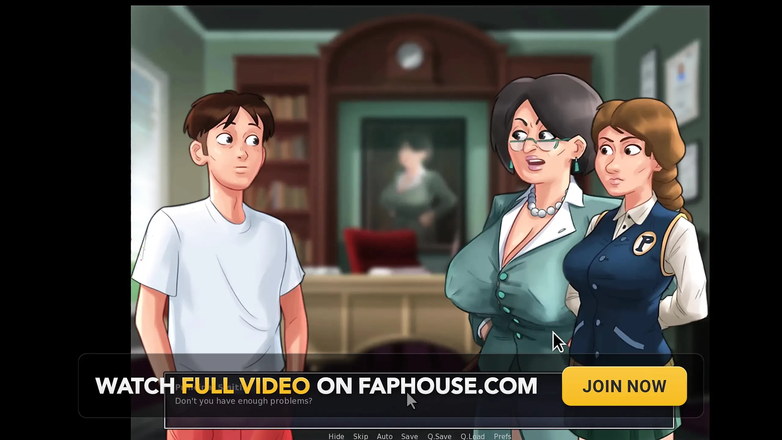 Summertime Saga, hon gav honom en handjob i duschen och städade upp honom.