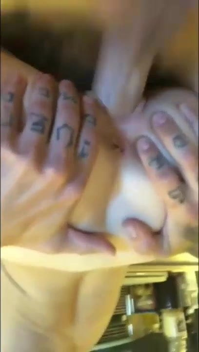Tatted slut gets her arse spread while she rides