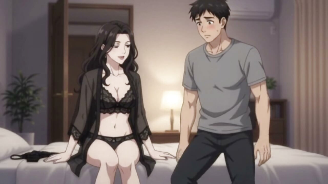 Stepmom's teach Private Lingerie Lesson to her stepson